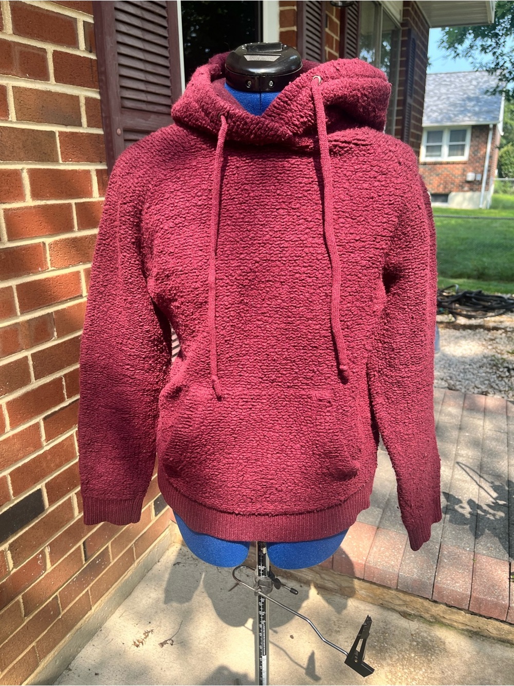 Marc Jacobs Cozy Mens Hooded Sweater in Burgundy
